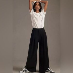 Anthropologie Black Wide Leg Pants